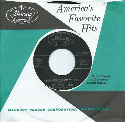 Brook Benton:Another cup of coffee/Too late to turn back now:US Mercury:1964