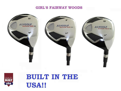 AGXGOLF GIRLS XS 5+7+9 WOODS HEAD COVERS: GRAPHITE SHAFT, AVAILABLE IN ALL SIZES