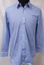 Nick Graham Everywhere Stretch Modern Fit Large Blue Geometric Button Up Shirt