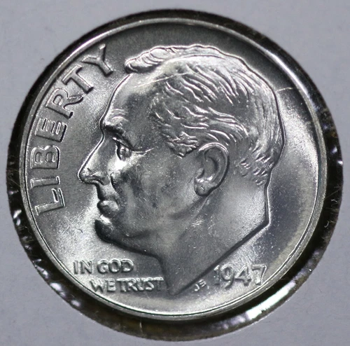 1947 P Roosevelt Dime SUPERB GEM BU FULL BANDS! LUSTER!  47P0109