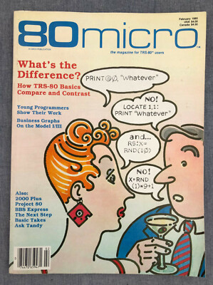 Vintage 80micro TRS-80 Computer Magazine February 1985 (Others Available)