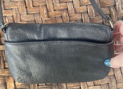 Coach 52896 Turn Lock Crossbody Pouch Pebble Leather Black | eBay