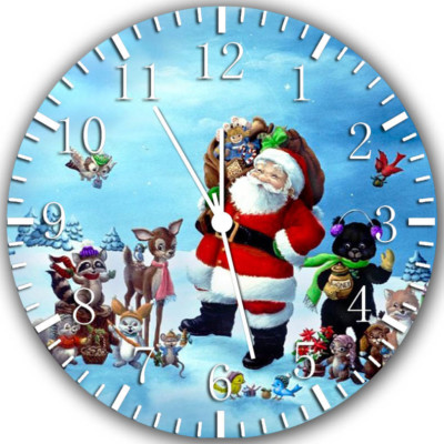 Santa Claus Frameless Borderless Wall Clock Nice For Gifts or Decor W111