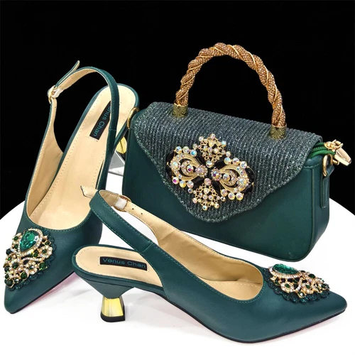 Women Fashion Shoes Italian Party Shoes and Bags Set with Matching Bag - Picture 29 of 29