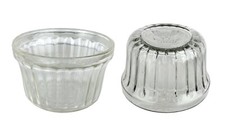 Kerr Hazel Atlas Clear Glass Ribbed Jelly Cups Custard Ramekins 3.5 x 2.25"
