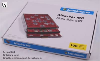 Leuchtturm Münzbox Schublade für 35 Kapseln Grips 26  (z.B.2 Euro) 335354