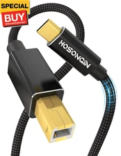 USB B to USB C Printer Cable 10FT,Type B to Type C Cord for PC,USB C MIDI Cable