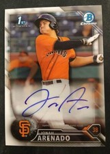 2016 1st Bowman Chrome Jonah Arenado RC On Card Auto San Francisco Giants 