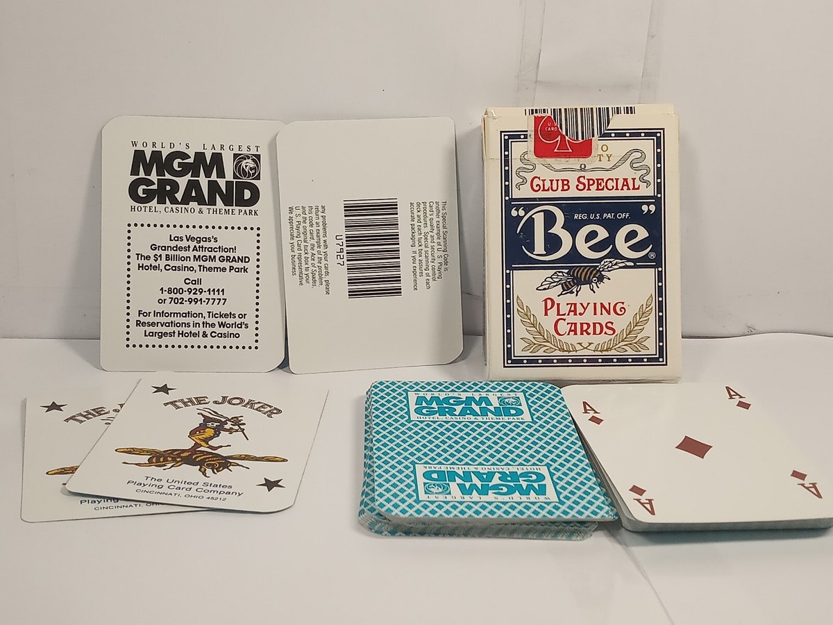 Bee Playing Cards & MGM トランプシューター Bee Playing Cards Casino Used Mgm Grand No 92 Sealed | eBay