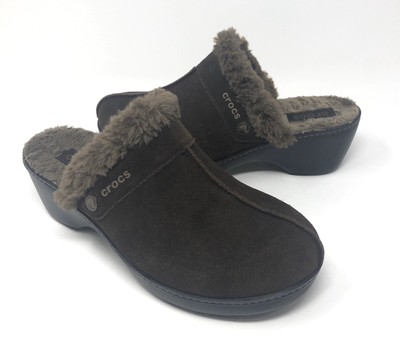crocs cobbler suede clogs