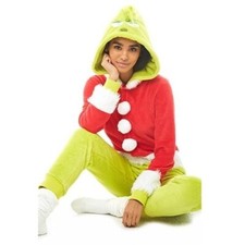 THE GRINCH CHRISTMAS ONE FULL PIECE COSTUME PAJAMA UNISEX XL FREE SHIPPING  