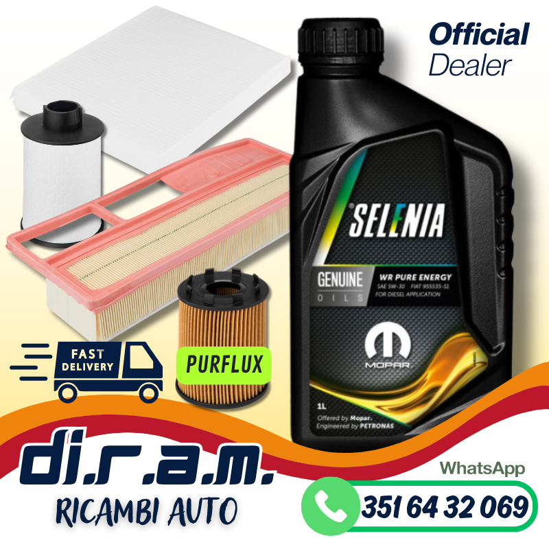 KIT TAGLIANDO FILTRI ORIGINALI OLIO SELENIA FIAT 500 1.3 MULTIJET 55 KW 75 CV - Foto 4