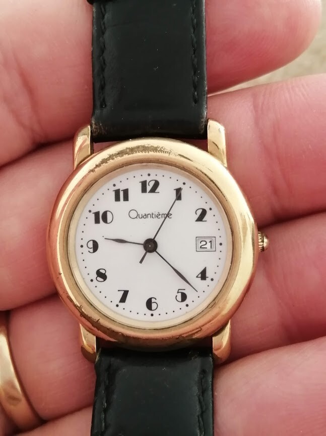 Montre Femme Vintage Accutime Avec Bracelet Cuir - Fonctionne Avec Pile Neuve, Occasion