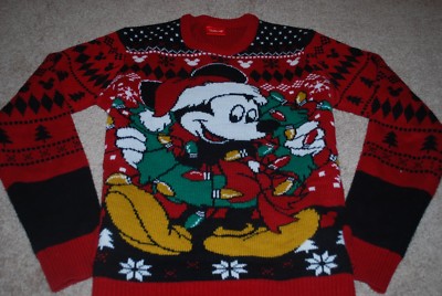 NEW Men's Mickey Mouse Disney Christmas Lights and Wreath