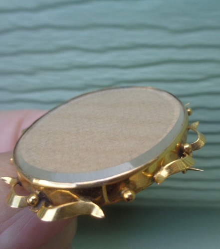Or Photographe Souvenir Broche 9ct or Jaune Grand Antique c1900s - Photo 5 sur 6