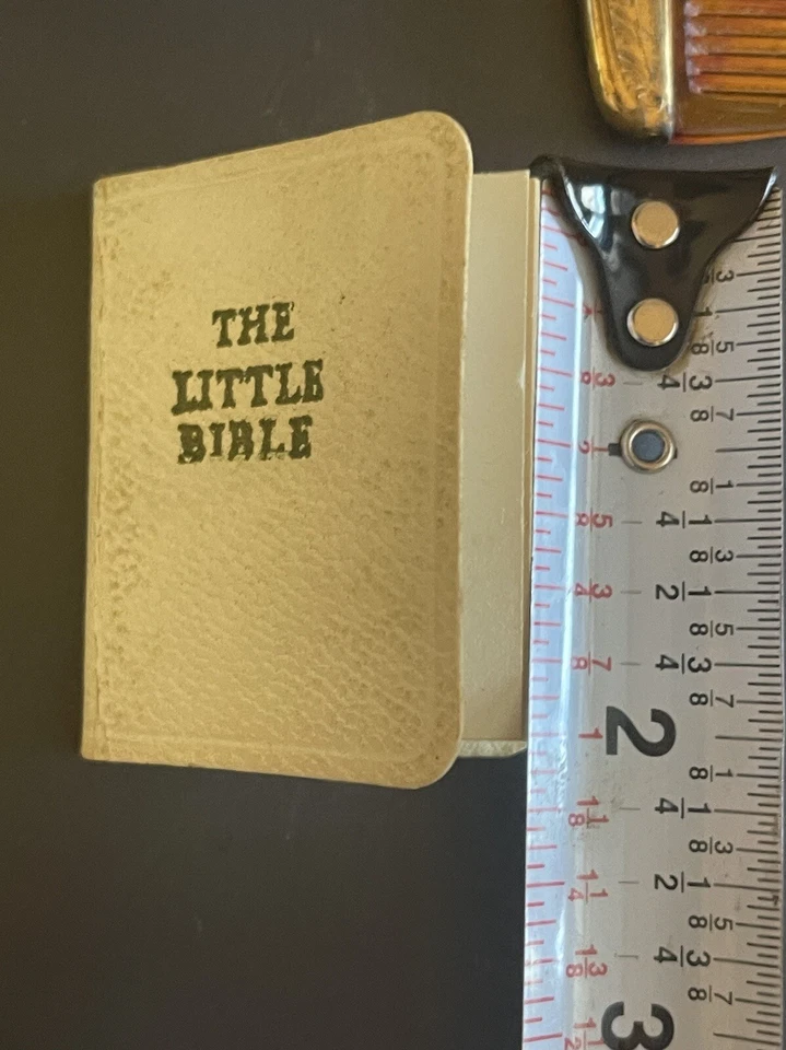 Juego de peine, cepillo y mini Biblia vintage para bebé/niño en caja original Foto 3 de 4