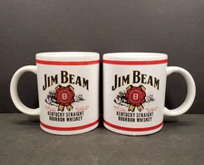 Jim Beam Kentucky Bourbon Straight Whiskey 2000 Coffee Mug Ceramic Set of 2