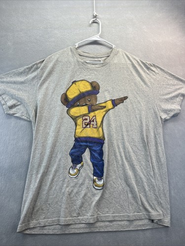 Hard Ten Clothing Co 2XL Gray Teddy Bear in Kobe Bryant #24 LA Lakers Theme