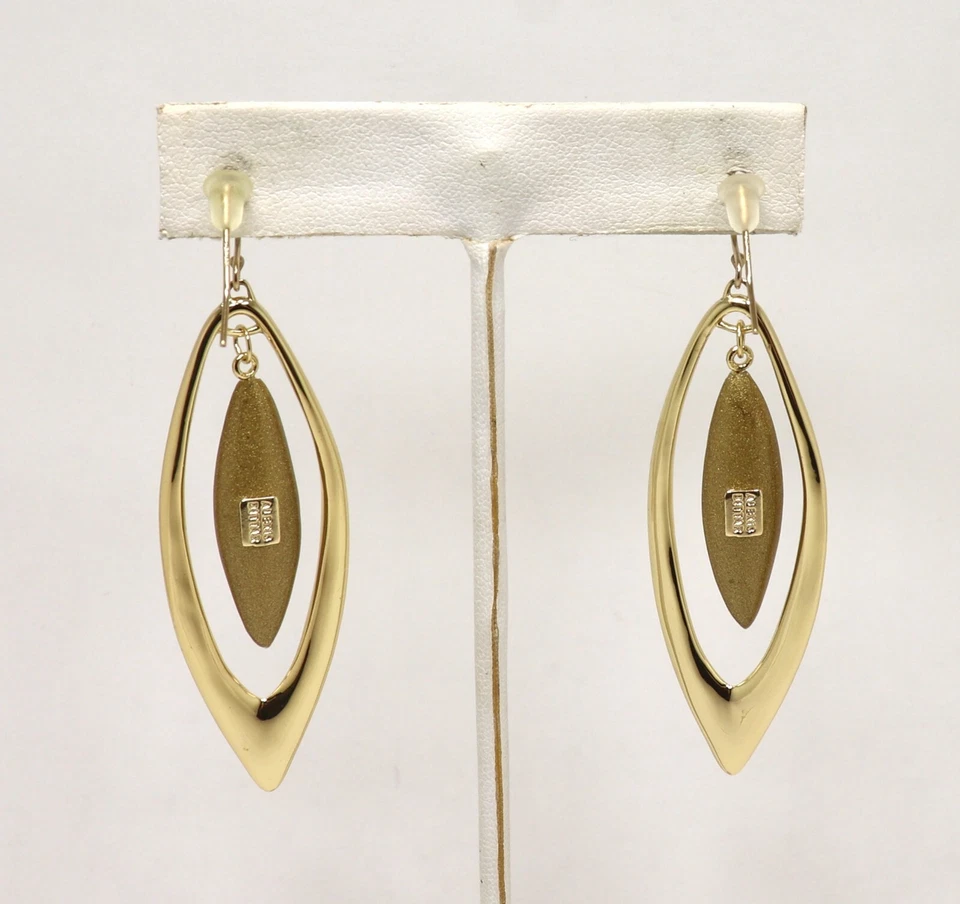 ALEXIS BITTAR GOLD FRAMED YELLOW LUCITE DROP EARRINGS - Image 3 of 4