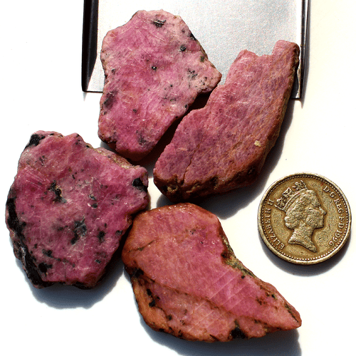 4 Pcs Burma Natural Corundum Ruby 34mm-49mm Untreated Rough Loose Gemstones Lot - Picture 7 of 14