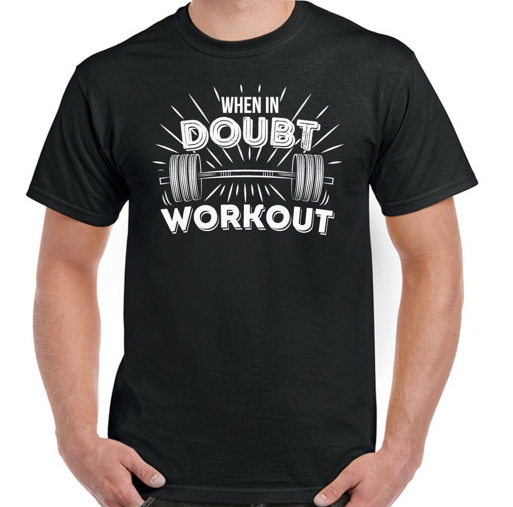 Musculation Shirts Gym T-Shirt Haut Entraînement Musculation Quand En Doute Hommes Drôle ...