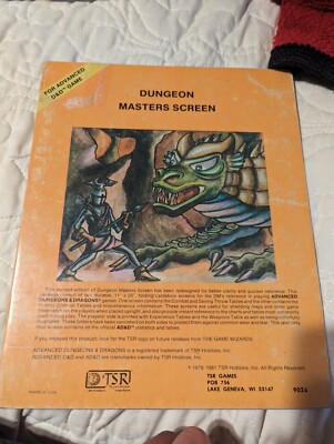 Vintage DUNGEON MASTERS SCREEN #9024 Dungeons Dragons Guide D&D TSR | eBay