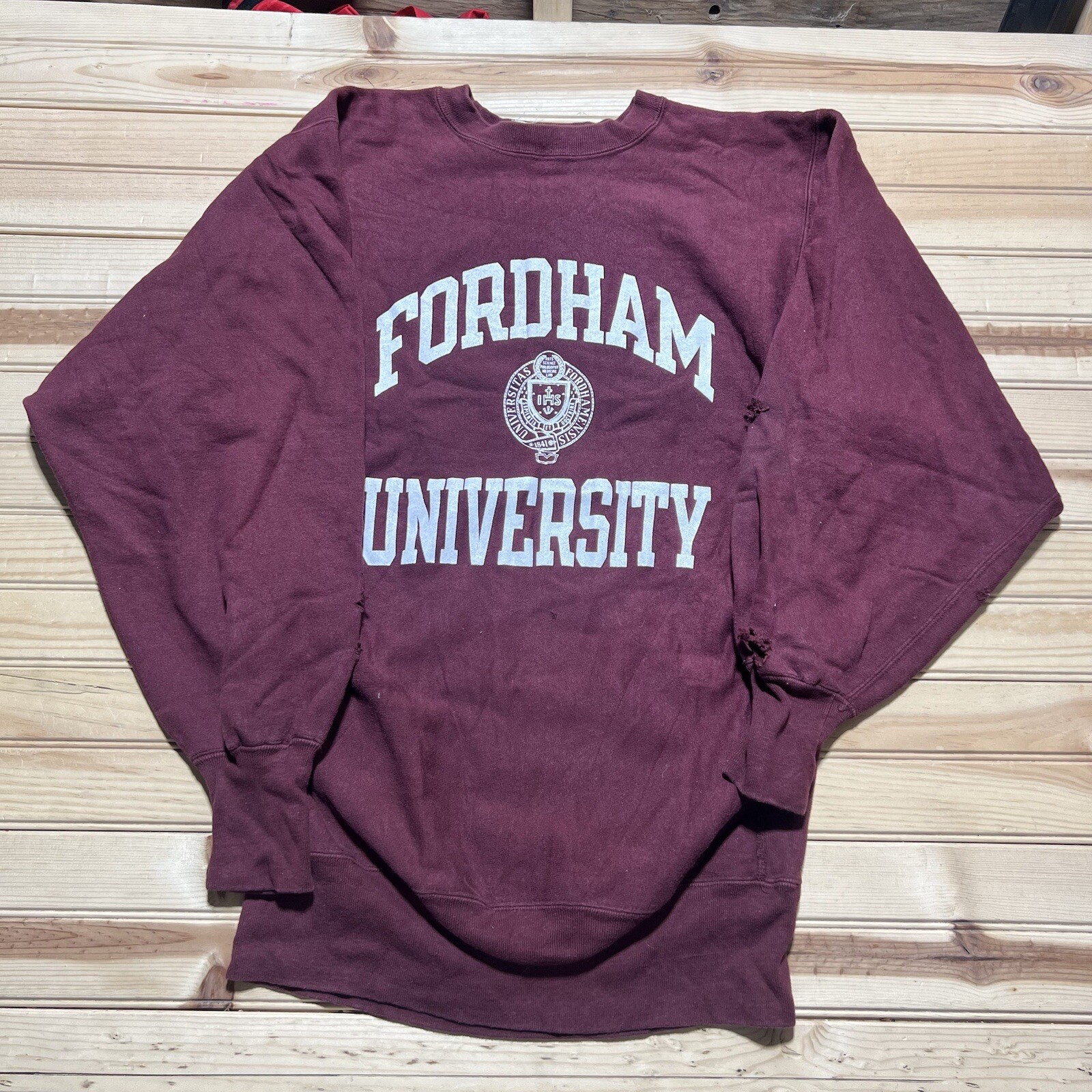 Vintage 80s Champion Reverse Weave Mens 2XL Fordham University Sweatshirt USA