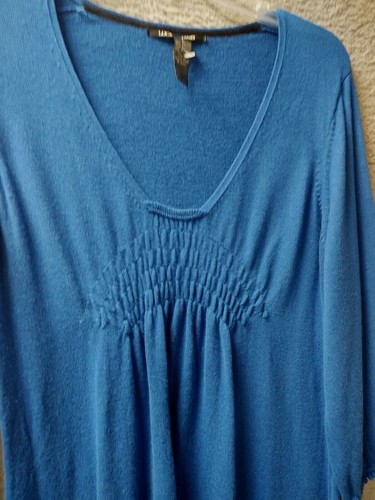Lucky Brand Sweater Dress Womens Large Blue 29% Cashmere 10% Silk 1% Wool - Picture 3 of 8