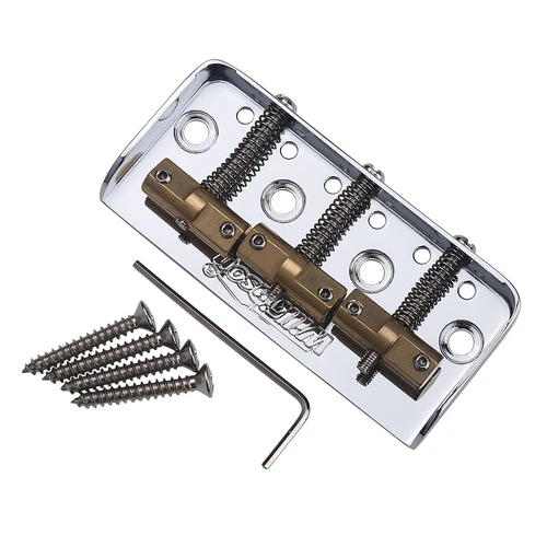 Wilkinson WTBS Short Tele Guitar Bridge 3 Brass Saddles Bridge Tailpiece Silver