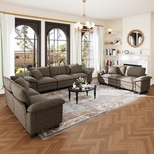 Modular Sectional Sofa Chenille Cloud Couch with Chaise and Cushion 7/5/4/3-Seat