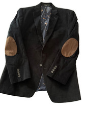 Men  s 43R Lauren Ralph Lauren black corduroy with elbow parched Sport Coat jacke