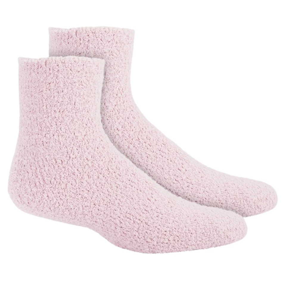 CHARTER CLUB Women's 2-Pack Fuzzy Butter Socks One Size Pink Gray Plaid - Image 2 of 4