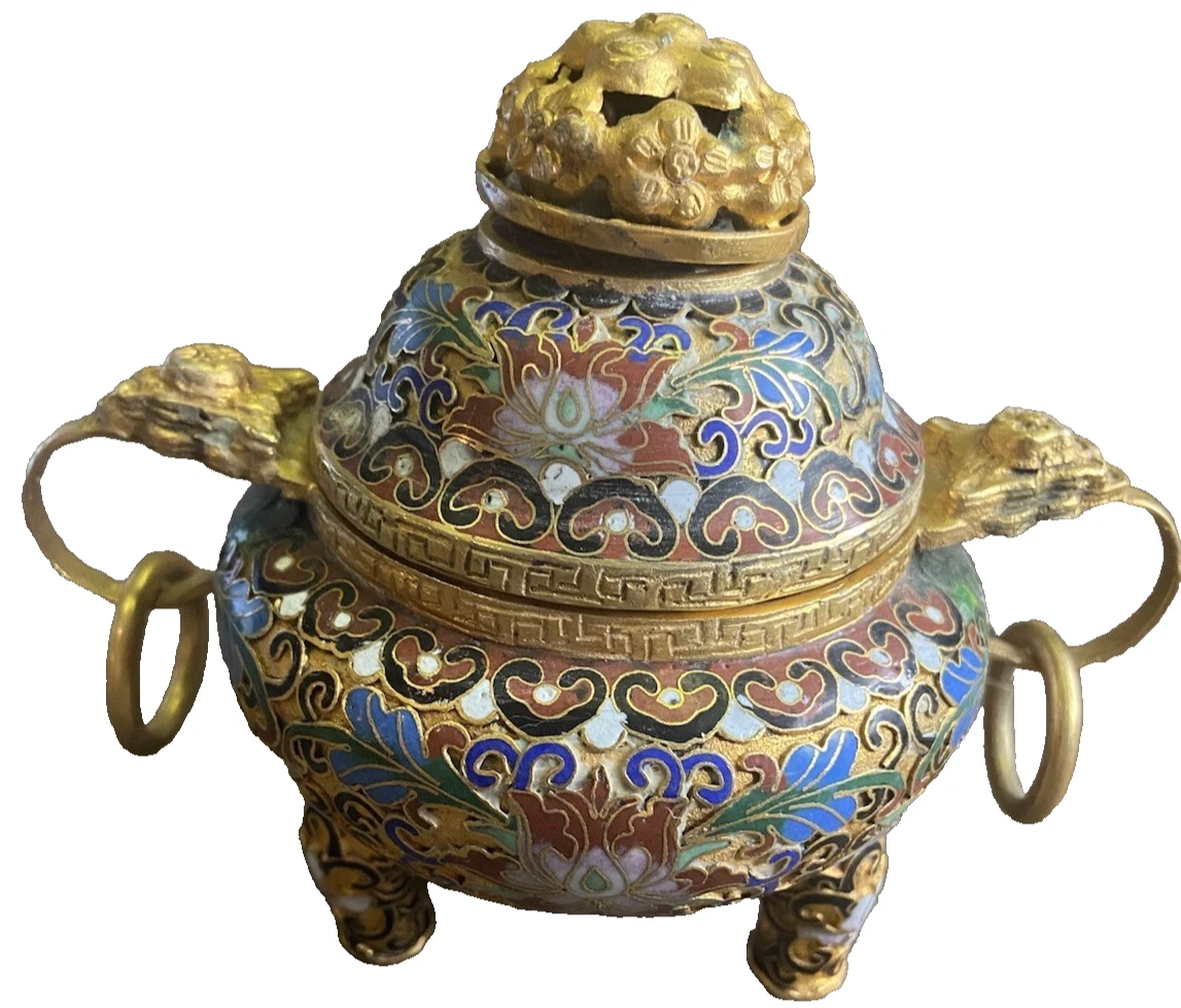 中国景泰蓝在中国古董香炉| eBay