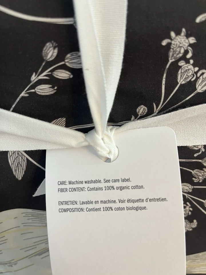 Funda nórdica reversible floral Pottery Barn Poppy negra doble nueva con etiquetas Foto 4 de 4