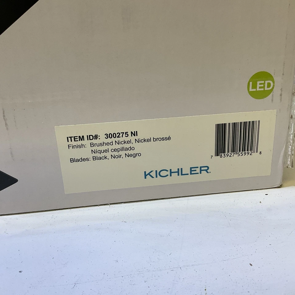 KICHLER 300275NI Spyn Ceiling Fan Anvil Iron Downrod Brushed Nickel LED - Image 4 of 4