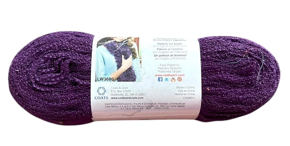 Red Heart Boutique Sassy Lace Yarn Port Oporto Purple 9535 Lot 360 NEW - Image 2 of 4