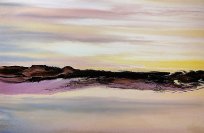 Abstraktes Bild Natur 60x90cm Gemälde auf Leinwand Modern Original