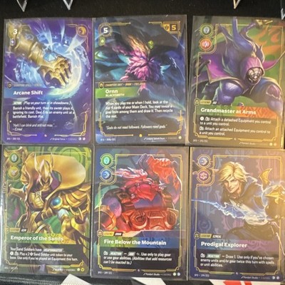 Riftbound League of Legends Card Lot x6 Arcane Shift Ornn Grandmaster Azir holos