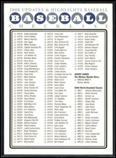 Checklist 2: UH235-UH330 and Inserts 2008 Topps Updates & Highlights #2