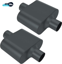 Pair Of Single Chamber Performance Race Muffler 2.5 Center Center Universal