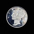 2 oz Silver High Relief Round Mercury Dime .999 Fine Intaglio Mint, Sigma Tested