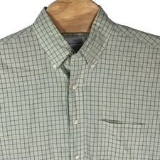 Brooks Brothers 346 Men 16-34/35 Green Grid/Plaid Button Down Long Sleeve Shirt