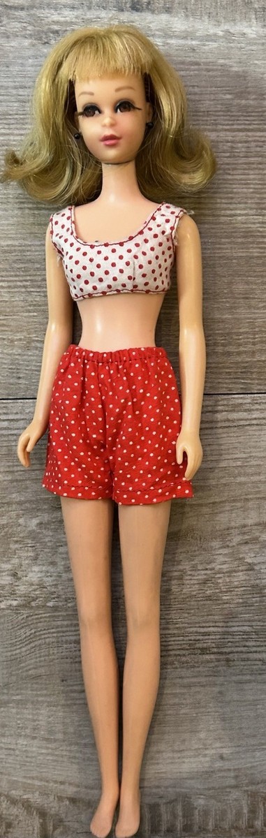 Vintage Francie Lot 1965 Blonde Bendable Legs Eyelashes Doll With Earrings