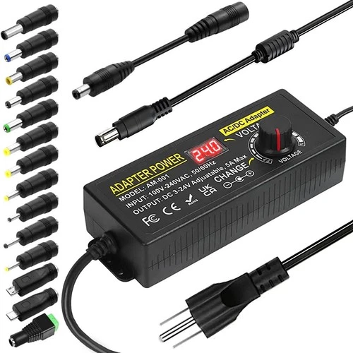 Meiyue Adjustable Power Supply 3V-24V 5A 120W with 14 DC Tips for LED Strip video thumbnail