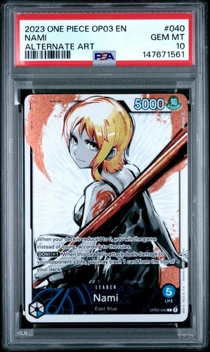 ONE PIECE 2023 NAMI ALTERNATE ART OP03-PILLARS OF STRENGTH #040 PSA 10
