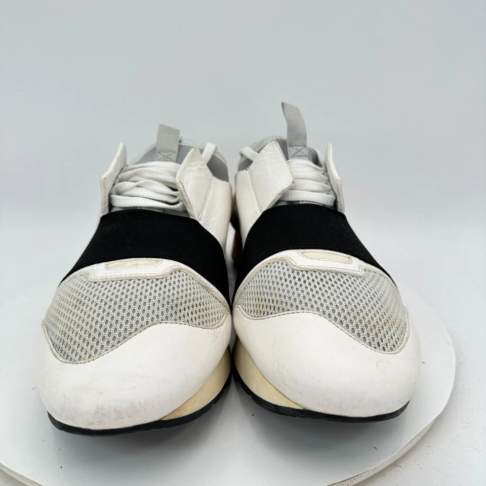 Balenciaga Tricolor Men Sz EU 45 US 12 White Leather Suede Mesh Race Runner Shoe - Image 2 of 4