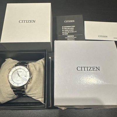 #ad Citizen Eco Drive Men#x27;s Silver Dial Watch Box Papers Used $173.13