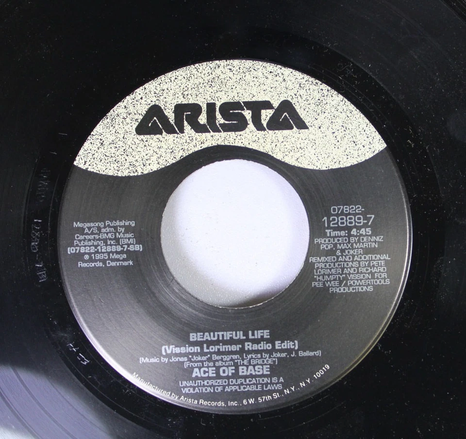 90's 45 Ace Of Base - Beautiful Life / beautiful life on Arista - Image 2 of 2
