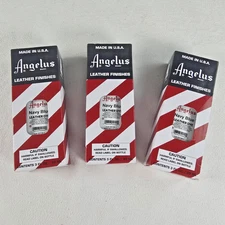 Angelus Leather Dye 3oz Made in USA Lot of 3 New Boxes Leather Finishes Supplies