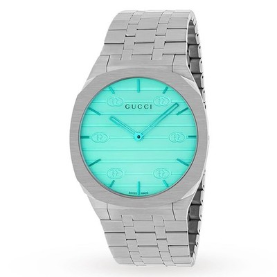 Gucci 25H YA163409 38mm Ocean Blue Swiss Made Stahl Herren Unisex